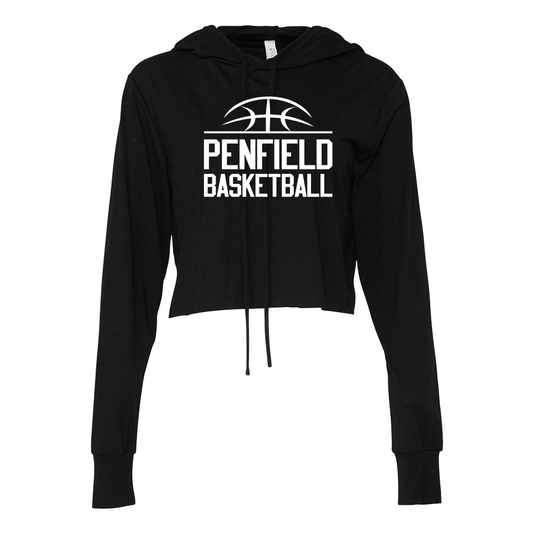 Women's Cropped Long Sleeve Hooded Shirt